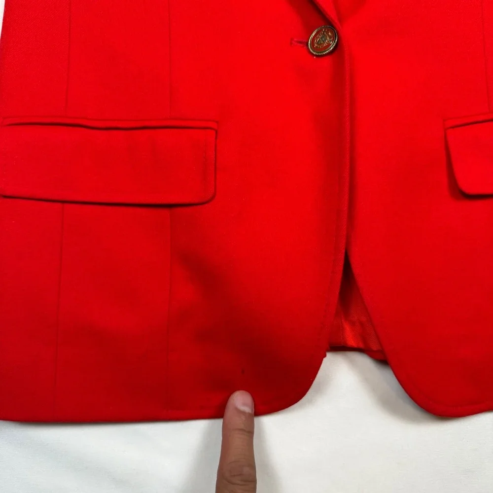 Pendleton Vintage Red 100% Virgin Wool Blazer Jacket Made in USA Single Button